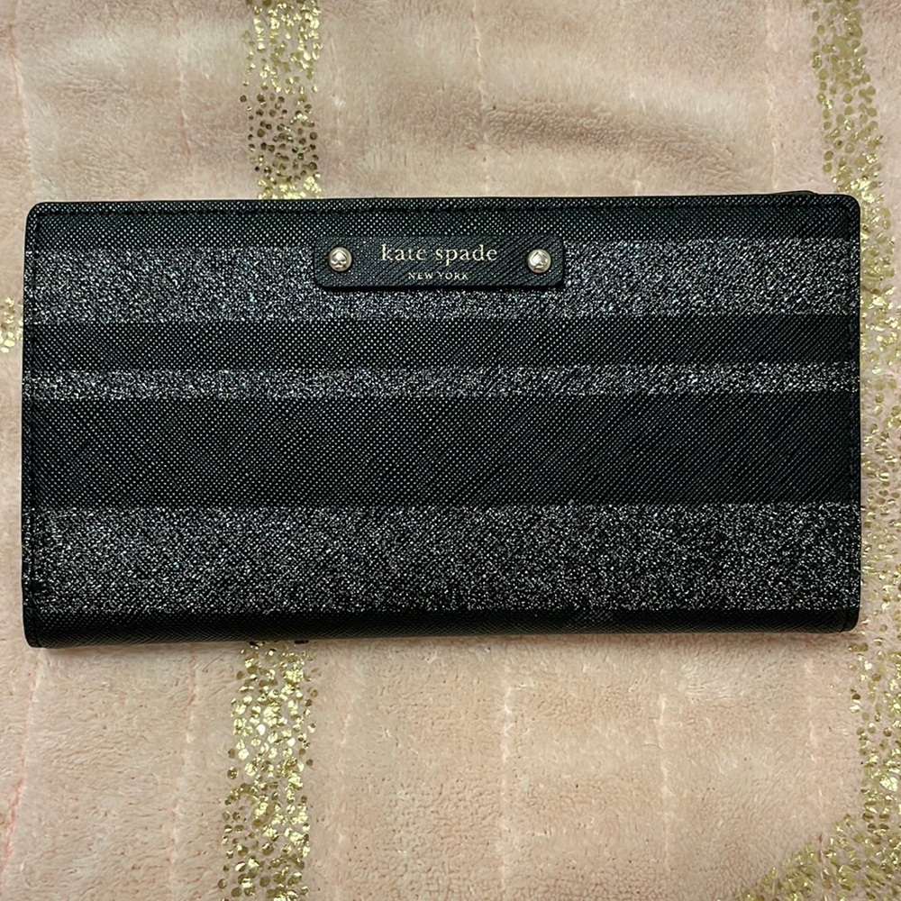Kate Spade Black Glitter Wallet